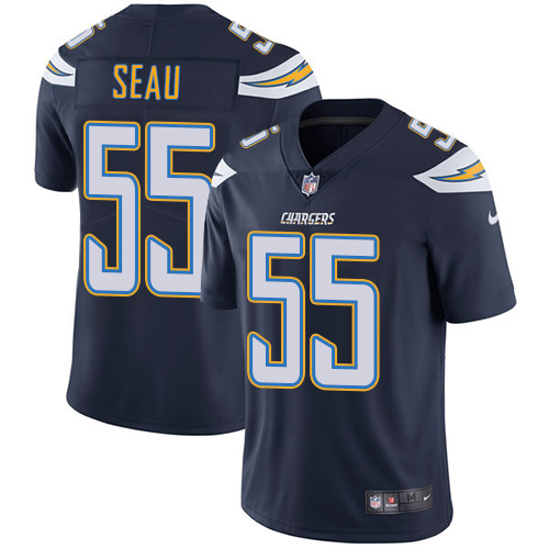 Nike Chargers #55 Junior Seau Navy Blue Team Color Men's Stitched NFL Vapor Untouchable Limited Jersey - Click Image to Close